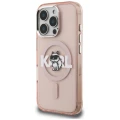 Etui Karl Lagerfeld IML Choupette Sketch Logo MagSafe na iPhone 16 Pro - różowe