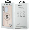Etui Karl Lagerfeld IML Choupette Sketch Logo MagSafe na iPhone 16 Pro - różowe