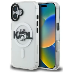 Etui Karl Lagerfeld IML Choupette Sketch Logo MagSafe na iPhone 16 - przezroczyste
