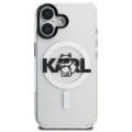 Etui Karl Lagerfeld IML Choupette Sketch Logo MagSafe na iPhone 16 - przezroczyste