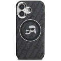 Etui Karl Lagerfeld IML Glitter Karl & Choupette Heads Logo MagSafe na iPhone 16 - czarne