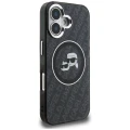 Etui Karl Lagerfeld IML Glitter Karl & Choupette Heads Logo MagSafe na iPhone 16 - czarne