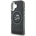 Etui Karl Lagerfeld IML Glitter Karl & Choupette Heads Logo MagSafe na iPhone 16 - czarne