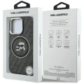 Etui Karl Lagerfeld IML Glitter Karl & Choupette Heads Logo MagSafe na iPhone 16 Pro - czarne