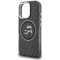 Etui Karl Lagerfeld IML Glitter Karl & Choupette Heads Logo MagSafe na iPhone 16 Pro Max - czarne