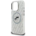 Etui Karl Lagerfeld IML Glitter Karl & Choupette Heads Logo MagSafe na iPhone 16 Pro - szare
