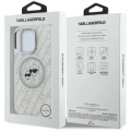 Etui Karl Lagerfeld IML Glitter Karl & Choupette Heads Logo MagSafe na iPhone 16 Pro - szare