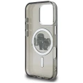 Etui Karl Lagerfeld IML Glitter Karl & Choupette Sketch Logo MagSafe na iPhone 16 Pro - czarne