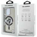 Etui Karl Lagerfeld IML Glitter Karl & Choupette Sketch Logo MagSafe na iPhone 16 Pro Max - czarne
