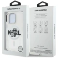 Etui Karl Lagerfeld IML Glitter Karl & Choupette Sketch Logo MagSafe na iPhone 16 Pro Max - przezroczyste