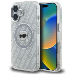 Etui Karl Lagerfeld IML Karl Head Logo MagSafe na iPhone 16 - szare