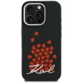 Etui Karl Lagerfeld Silicone Heart Sign Logo MagSafe na iPhone 16 Pro Max - czarne