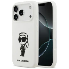 Etui Karl Lagerfeld Silicone Karl Sketch & Logo MagSafe na iPhone 17 Pro - białe