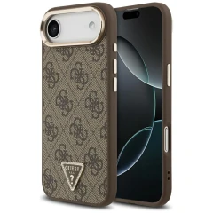 Etui Guess 4G Triangle Logo MagSafe na iPhone Air brązowy - złote