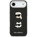 Etui Karl Lagerfeld FW Grained Karl & Choupette Heads Pins & Logo na iPhone Air - czarne