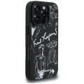 Etui Karl Lagerfeld Grained Pattern & Logo MagSafe na iPhone 16 Pro - czarne