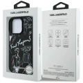 Etui Karl Lagerfeld Grained Pattern & Logo MagSafe na iPhone 16 Pro - czarne