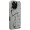 Etui Karl Lagerfeld Grained Pattern & Logo MagSafe na iPhone 16 Pro - szare