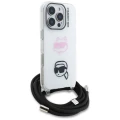 Etui Karl Lagerfeld IML Crossbody Karl&Choupette Head na iPhone 16 Pro - białe