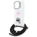 Etui Karl Lagerfeld IML Crossbody Karl&Choupette Head na iPhone 16 Pro - białe