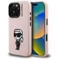 Etui Karl Lagerfeld Silicone Karl Sketch MagSafe na iPhone 16 Pro - różowe