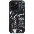 Etui Karl Lagerfeld Grained Pattern & Logo MagSafe na iPhone 16 Pro Max - czarne