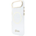 Etui Guess IML Script Metal MagSafe na iPhone Air - przezroczyste