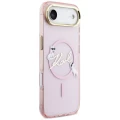 Etui Karl Lagerfeld IML Choupettes Karl  Script Logo MagSafe na iPhone Air - różowe