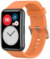 Pasek RabbitMob do Huawei Watch Fit / Fit SE / Fit New, Mękki | Pomarańczowy