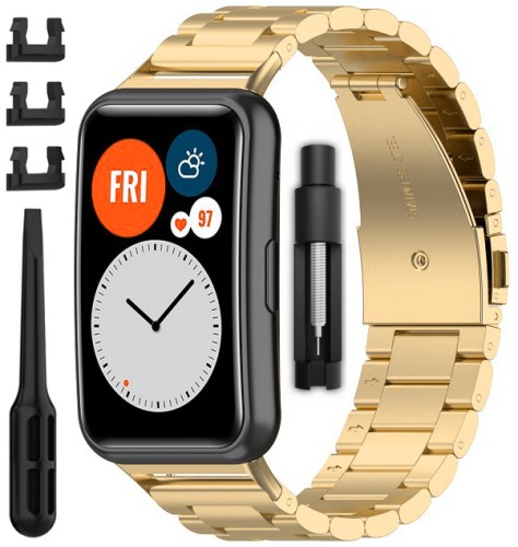 Bransoleta stalowa RabbitMob pasek do Huawei Watch Fit / Fit SE / Fit New | Srebrny
