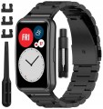 Bransoleta stalowa RabbitMob pasek do Huawei Watch Fit / Fit SE / Fit New | Czarny
