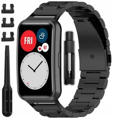 Bransoleta stalowa RabbitMob pasek do Huawei Watch Fit / Fit SE / Fit New | Czarny