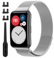 Bransoleta Milanese pasek RabbiMob do Huawei Watch Fit / Fit SE / Fit New | Srebrny