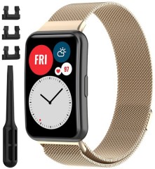 Bransoleta Milanese pasek RabbiMob do Huawei Watch Fit / Fit SE / Fit New | Szampański beż