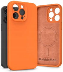 Etui RabbitMob do iPhone 15 Pro, Silikonowe PREMIUM, Case, do MagSafe | Pomarańczowy