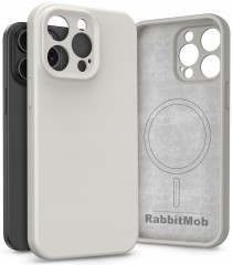 Etui RabbitMob do iPhone 15 Pro, Silikonowe PREMIUM, Case, do MagSafe | Beżowy