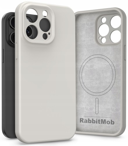 Etui RabbitMob do iPhone 15 Pro, Silikonowe PREMIUM, Case, do MagSafe | Beżowy