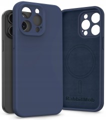Etui RabbitMob do iPhone 15 Pro, Silikonowe PREMIUM, Case, do MagSafe | Granatowy