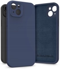 Etui RabbitMob do iPhone 15 Plus, Silikonowe PREMIUM, Smukłe, do MagSafe | Granatowy