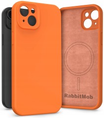 Etui RabbitMob do iPhone 15, Silikonowe PREMIUM, Case, Smukłe, do MagSafe | Pomarańczowy