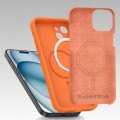 Etui RabbitMob do iPhone 15, Silikonowe PREMIUM, Case, Smukłe, do MagSafe | Pomarańczowy