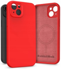 Etui RabbitMob do iPhone 15, Silikonowe PREMIUM, Case, Smukłe, do MagSafe | Czerwony