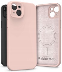 Etui RabbitMob do iPhone 15, Silikonowe PREMIUM, Case, Smukłe, do MagSafe | Różowy