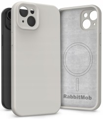 Etui RabbitMob do iPhone 15, Silikonowe PREMIUM, Case, Smukłe, do MagSafe | Beżowy