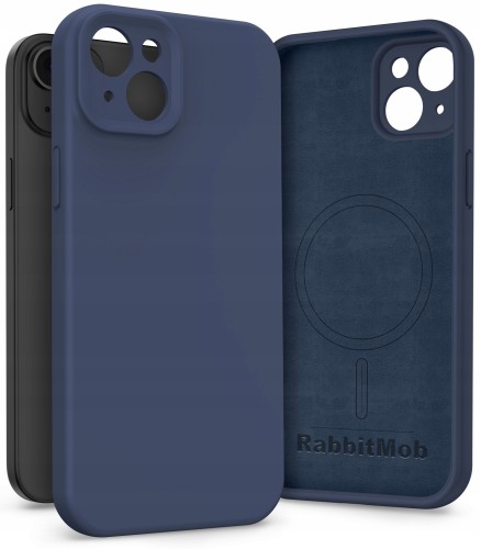 Etui RabbitMob do iPhone 15, Silikonowe PREMIUM, Case, Smukłe, do MagSafe | Granatowy