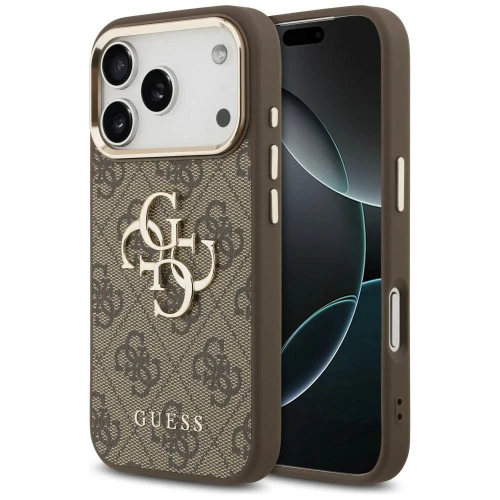 Etui Guess 4G Big 4G Classic Logo na iPhone 17 Pro / 18 Pro - brązowo-złote