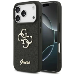 Etui Guess Fixed Glitter Big 4G na iPhone 17 Pro / 18 Pro - czarne