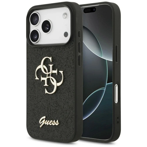 Etui Guess Fixed Glitter Big 4G na iPhone 17 Pro / 18 Pro - czarne