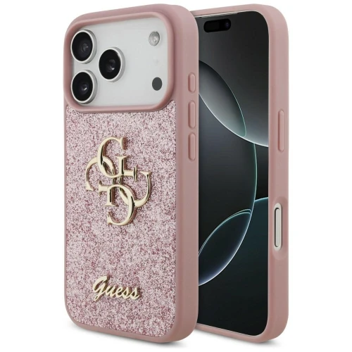 Etui Guess Fixed Glitter Big 4G na iPhone 17 Pro / 18 Pro - różowe