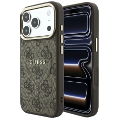 Etui Guess Embossed 4G Classic MagSafe na iPhone 17 Pro / 18 Pro - brązowe